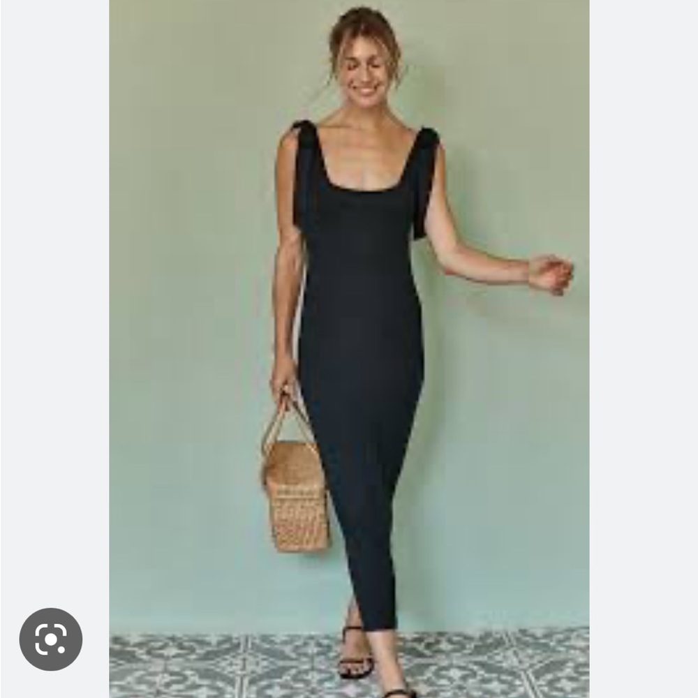 The Softest Ribbed Tie-Shoulder Maxi Dress
